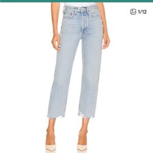 AGOLDE 90’s Light Blue Cropped Distressed Jeans